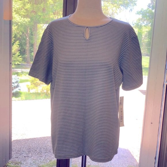 Democracy Blue Striped Blouse - Picture 6 of 8